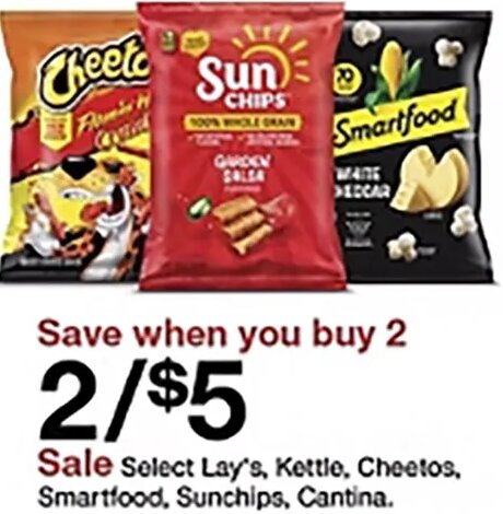 Lay's, Kettle, Cheetos, Smartfood, Sunchips, Cantina at Target
