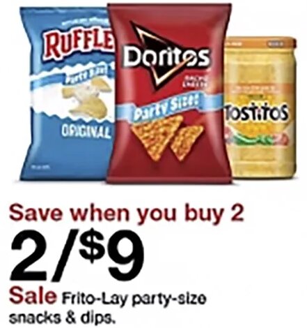 Frito-Lay party-size snacks & dips
