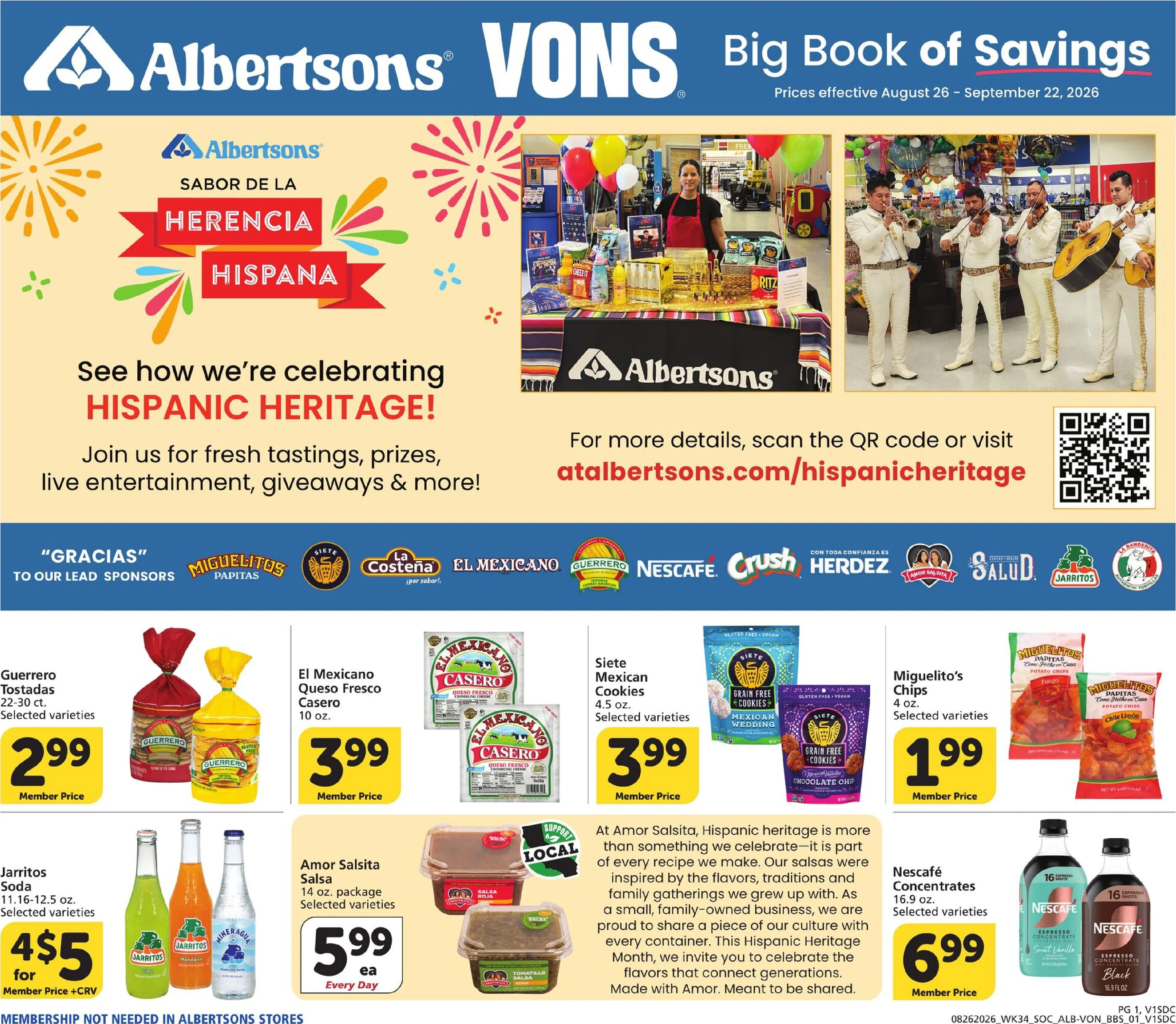 Vons Weekly Ad Page 1