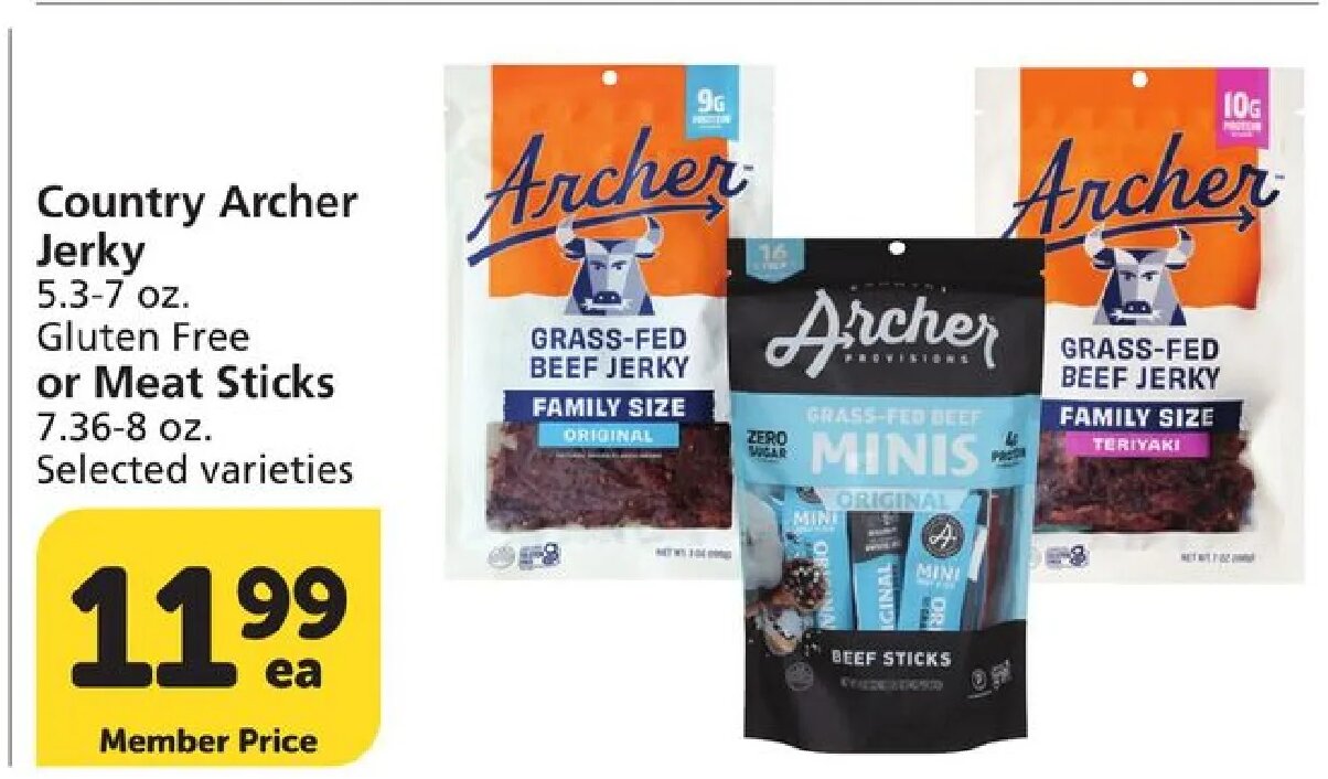 Country Archer Jerky or Meat Sticks