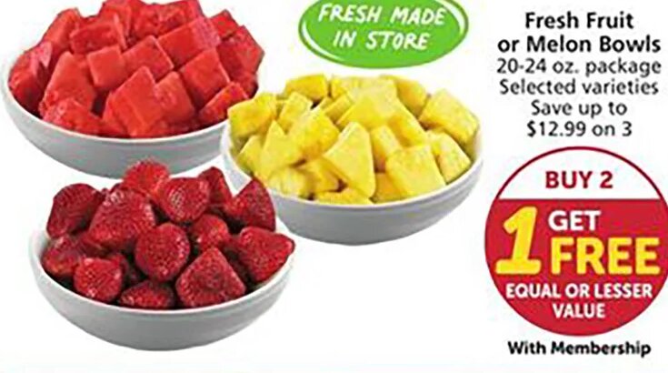 Fresh Fruit or Melon Bowls