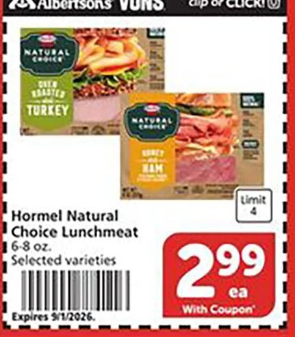 Hormel Natural Choice Lunchmeat