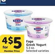 Fage Greek Yogurt at Vons