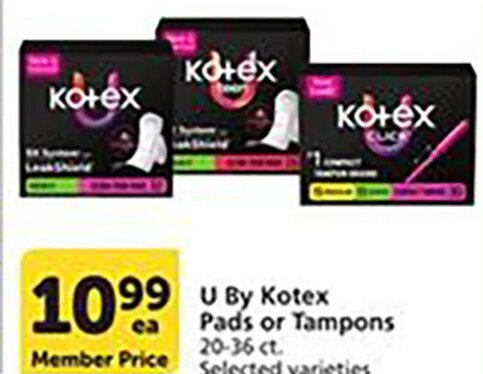 U by Kotex Pads or Tampons