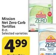 Mission Net Zero Carb Tortillas at Vons