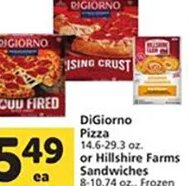 Digiorno Pizza or Hillshire Farm Sandwiches at Vons