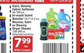 Gain or Downy Fabric Softener at Vons