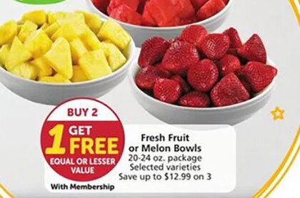 Fresh Fruit or Melon Bowls