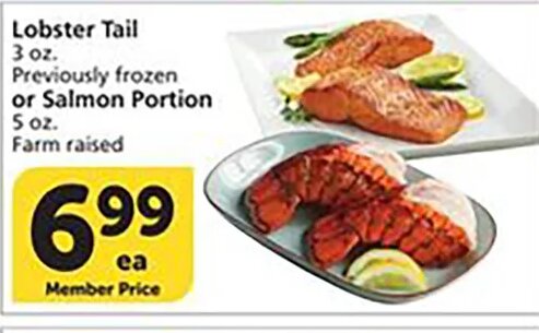 Lobster Tail or Salmon Portion at Vons