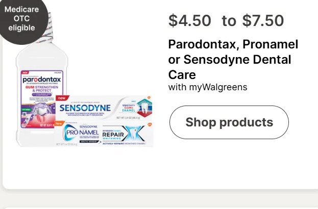 Parodontax, Pronamel or Sensodyne Dental Care