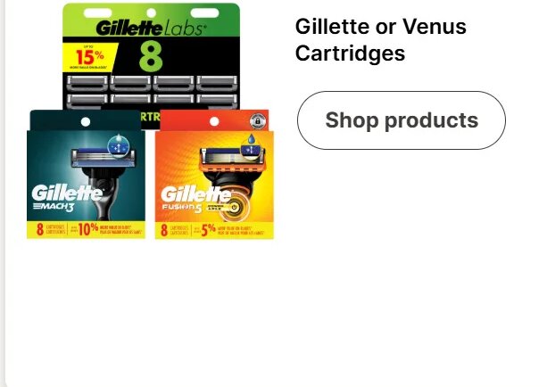 Gillette or Venus Cartridges