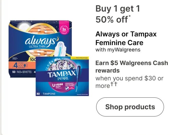 Always or Tampax Feminine Care