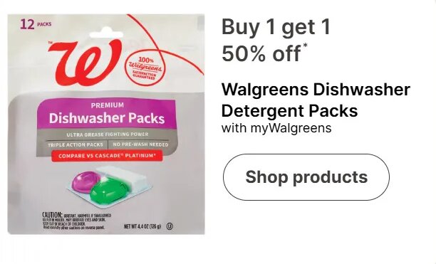 Walgreens Dishwasher Detergent Packs
