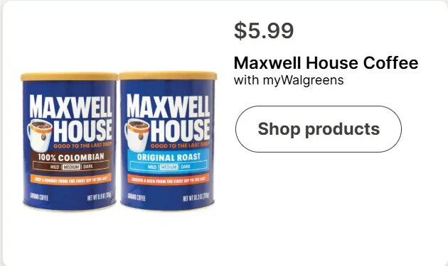 Maxwell House Coffee at Walgreens