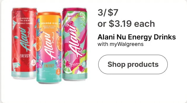 Alani Nu Energy Drinks at Walgreens