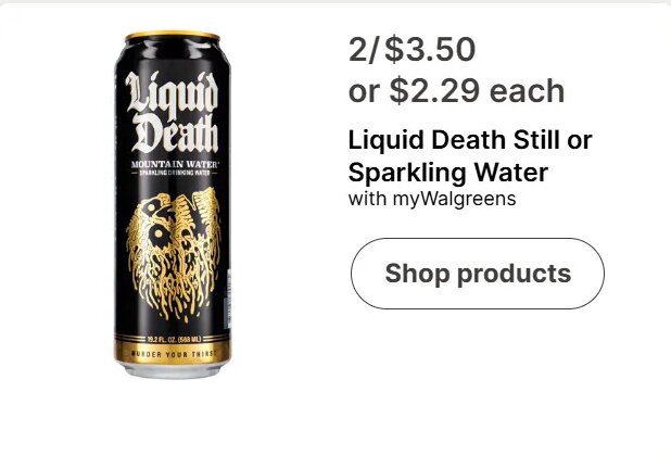 Liquid Death Still or Sparkling Water