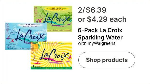 6-Pack La Croix Sparkling Water at Walgreens