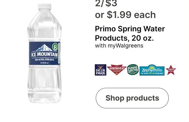 Primo Spring Water Products