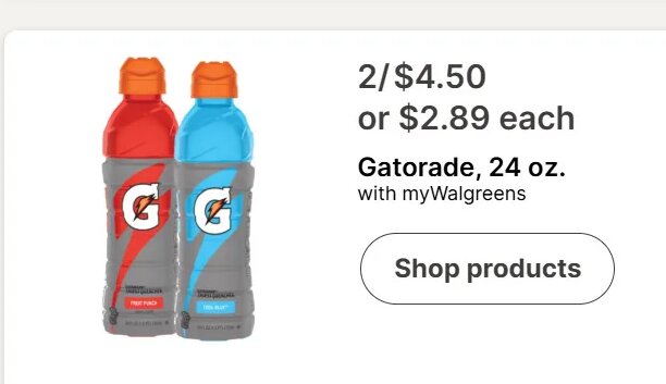 Gatorade, 24 oz. at Walgreens