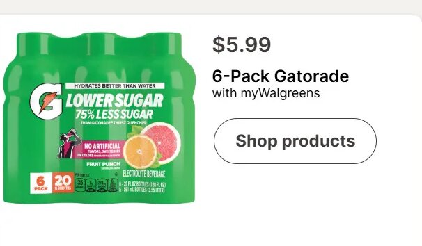 6-Pack Gatorade at Walgreens