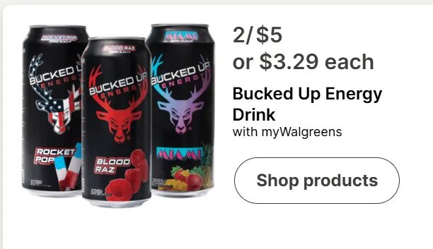 Bucked Up Energy Drink at Walgreens