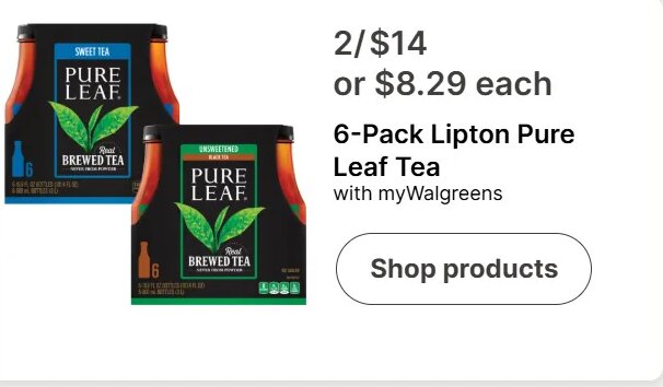6-Pack Lipton Pure Leaf Tea at Walgreens