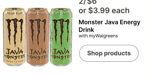 Monster Java Energy Drink at Walgreens