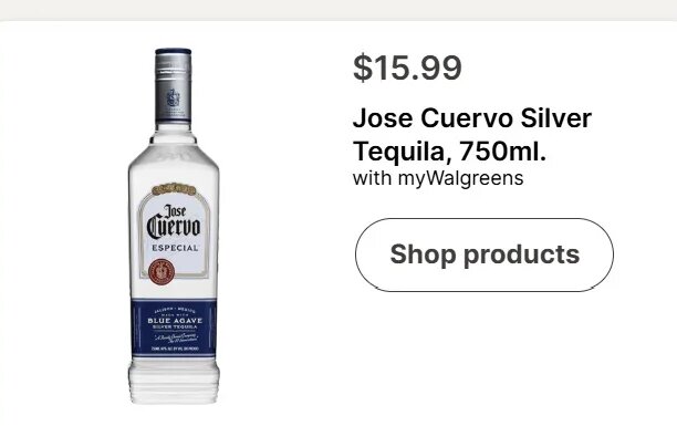 Jose Cuervo Silver Tequila, 750ml.