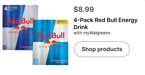 4-Pack Red Bull Energy Drink