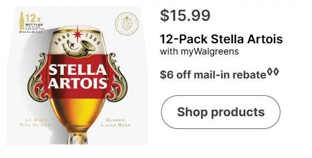 12-Pack Stella Artois at Walgreens