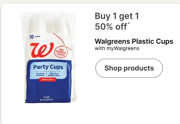 Walgreens Plastic Cups