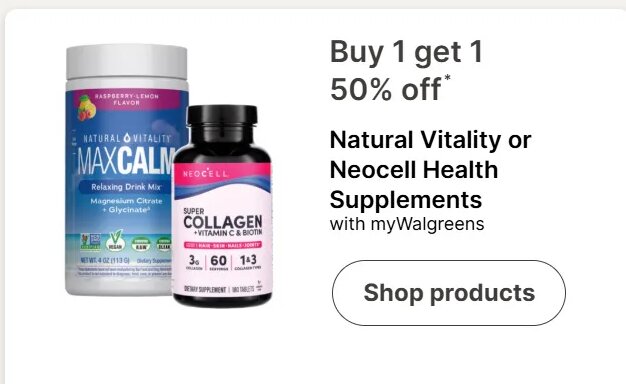 Natural Vitality or Neocell Health Supplements