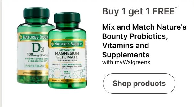 Nature's Bounty Probiotics, Vitamins and Supplements
