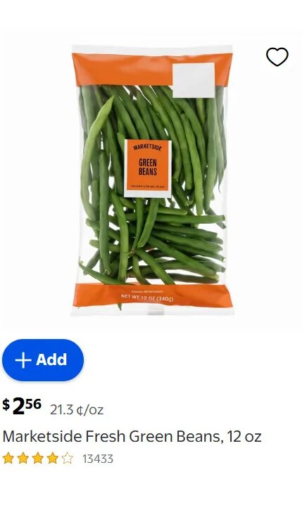 Marketside Fresh Green Beans