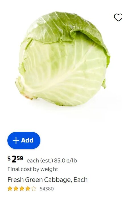 Fresh Green Cabbage