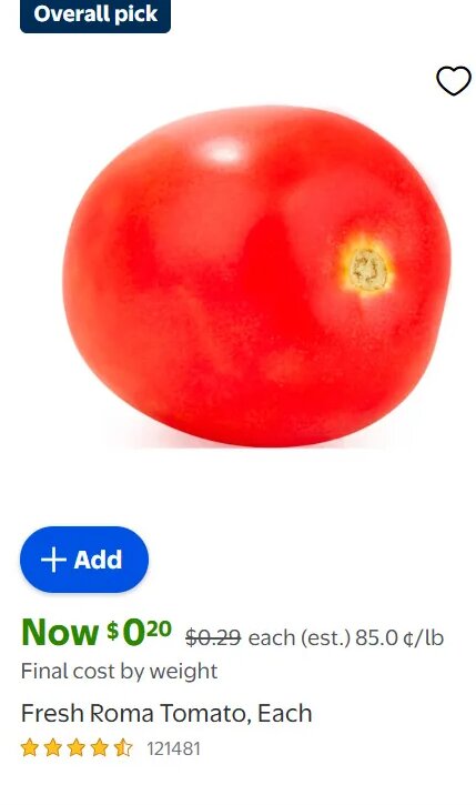 Fresh Roma Tomato at Walmart