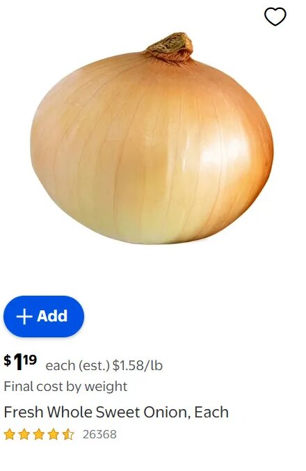 Fresh Whole Sweet Onion
