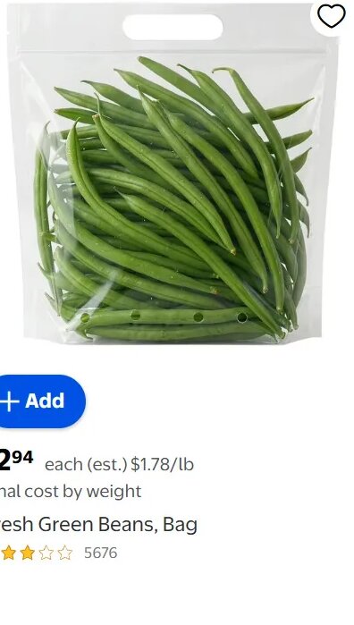 Fresh Green Beans, Bag