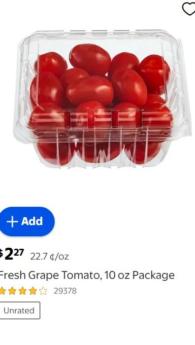 Fresh Grape Tomato, 10 oz Package at Walmart