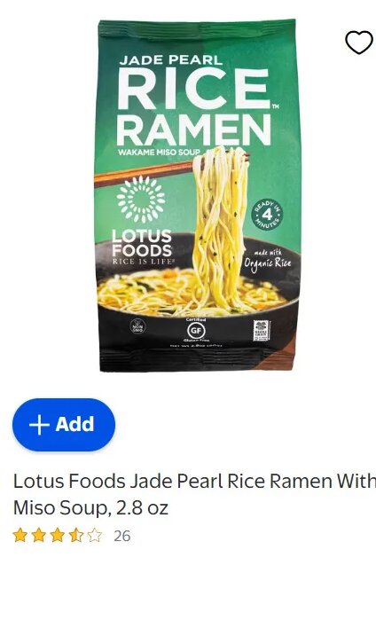 Lotus Foods Jade Pearl Rice Ramen With Miso Soup, 2.8 oz