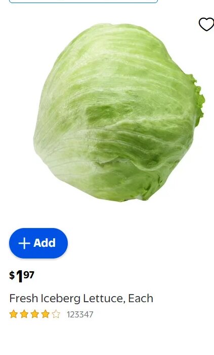 Fresh Iceberg Lettuce, Each
