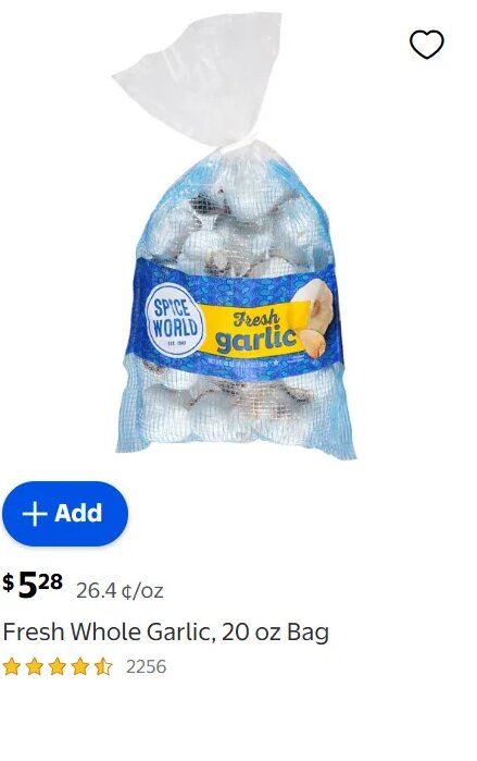 Fresh Whole Garlic, 20 oz Bag