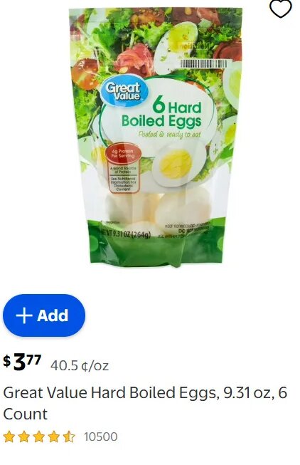 Great Value Hard Boiled Eggs at Walmart