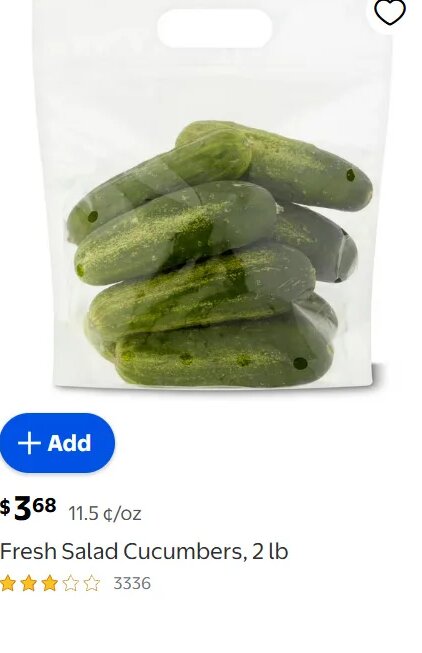 Fresh Salad Cucumbers at Walmart