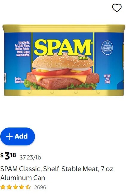 SPAM Classic, Shelf-Stable Meat at Walmart