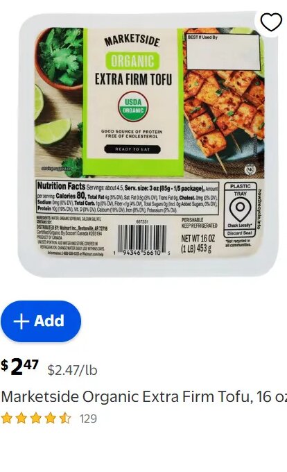 Marketside Organic Extra Firm Tofu