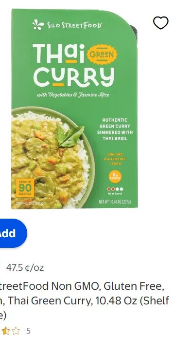 Silo StreetFood Non GMO, Gluten Free, Vegan, Thai Green Curry