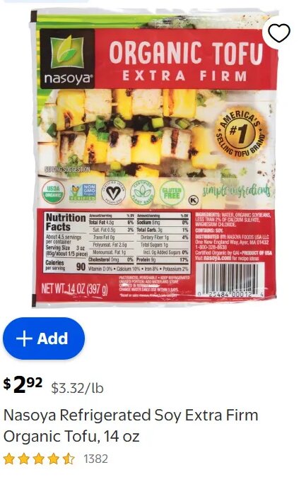 Nasoya Refrigerated Soy Extra Firm Organic Tofu