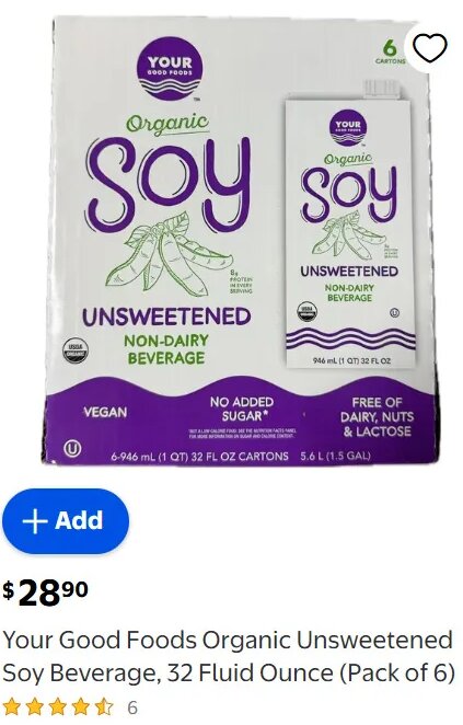 Your Good Foods Organic Unsweetened Soy Beverage