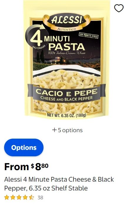 Alessi 4 Minute Pasta Cheese & Black Pepper